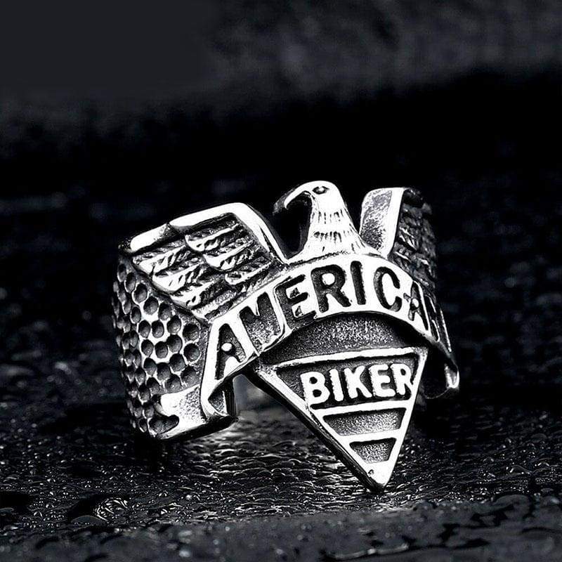 Anel De Motociclista Americano Vintage