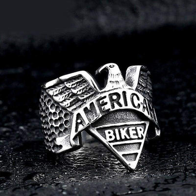 Anel De Motociclista Americano Vintage