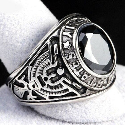 Anel De Prata Vintage Do Exército Dos Eua