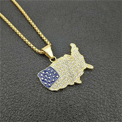 Pingente Vintage De Mapa Dos Eua