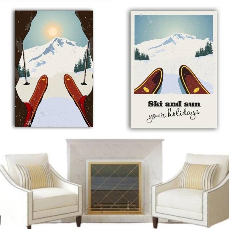 Pintura Vintage De Montanha