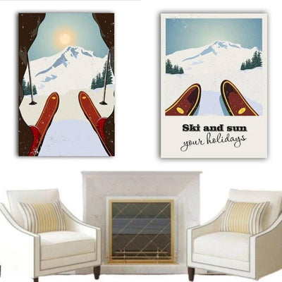 Pintura Vintage De Montanha