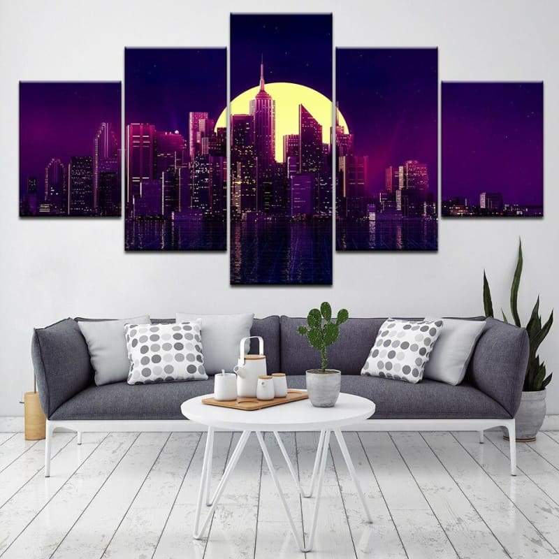 Pintura Vintage Da Cidade De Nova York