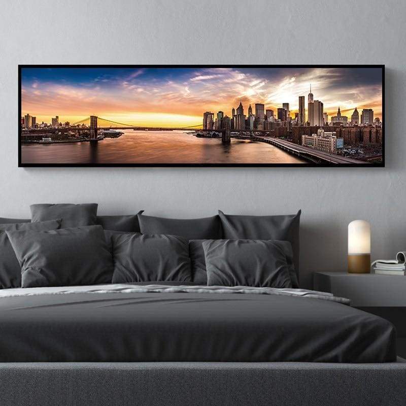 Pintura Vintage Ponte Do Brooklyn Em Nova York