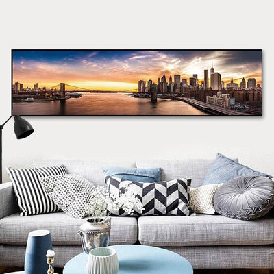 Pintura Vintage Ponte Do Brooklyn Em Nova York