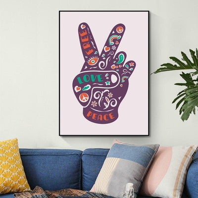 Pintura Vintage Paz E Amor