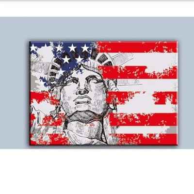 Pintura Vintage Da Estátua Da Liberdade