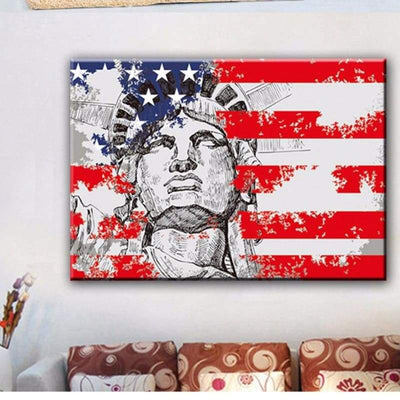 Pintura Vintage Da Estátua Da Liberdade