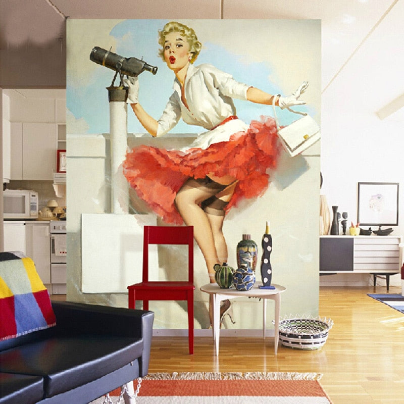 Papel De Parede Pin-Up Vintage