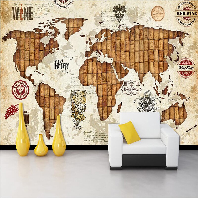 Papel De Parede Vintage Do Mapa-Múndi