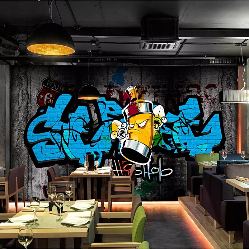 Papel De Parede Vintage Azul