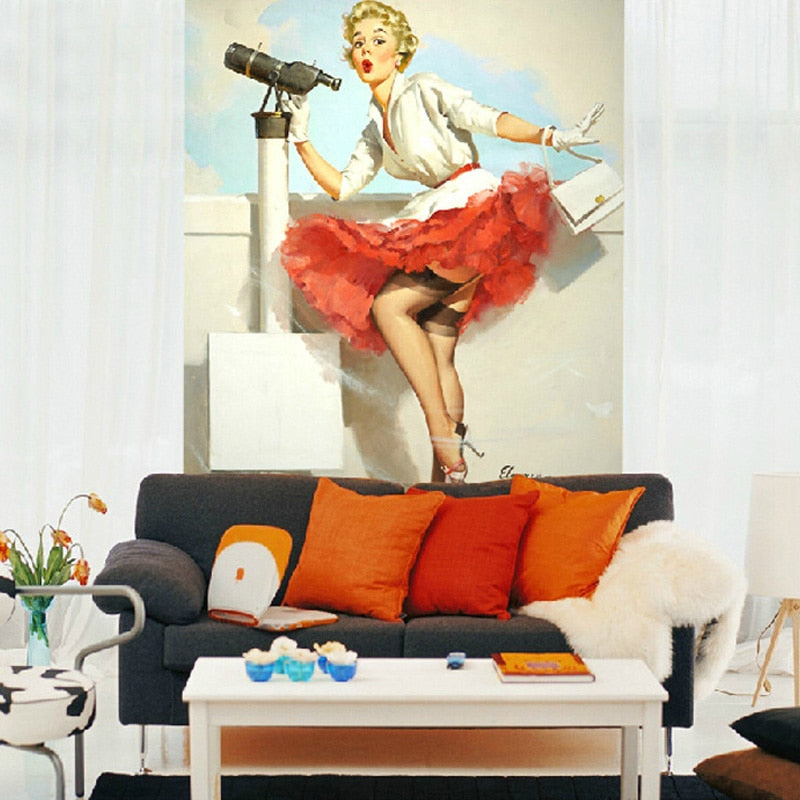 Papel De Parede Pin-Up Vintage