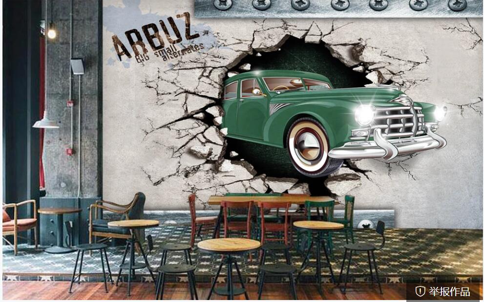 Papel De Parede Vintage Verde