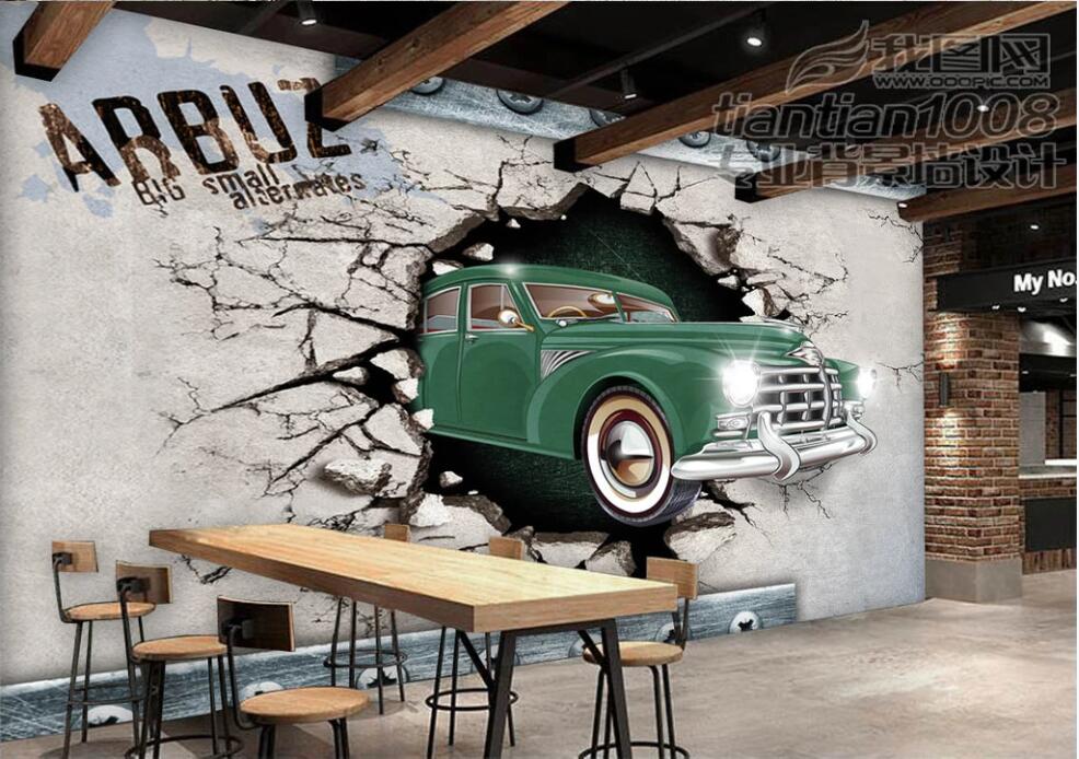 Papel De Parede Vintage Verde