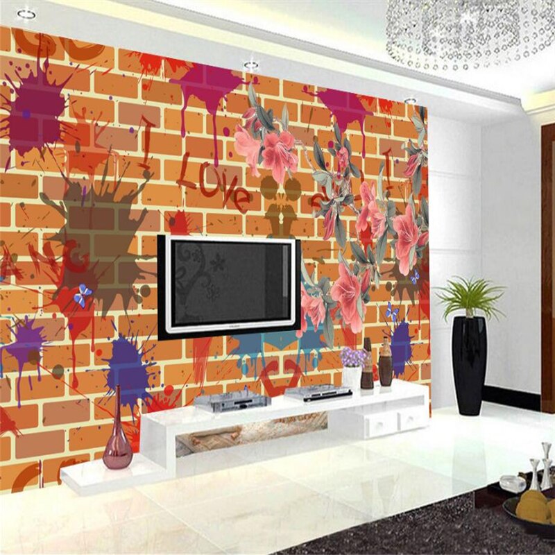 Papel De Parede Vintage Laranja