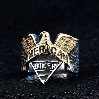 Anel De Motociclista Americano Vintage