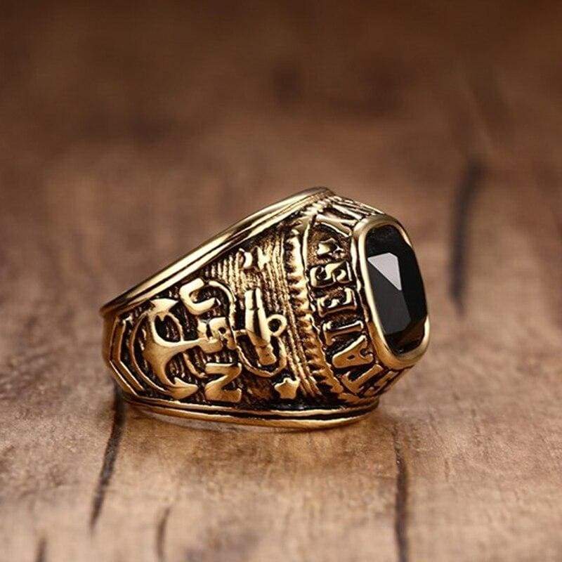 Anel Vintage Da Marinha Dos Eua