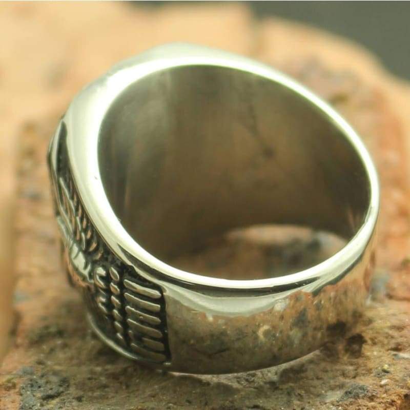 Anel De Prata Vintage Da Marinha Dos Eua