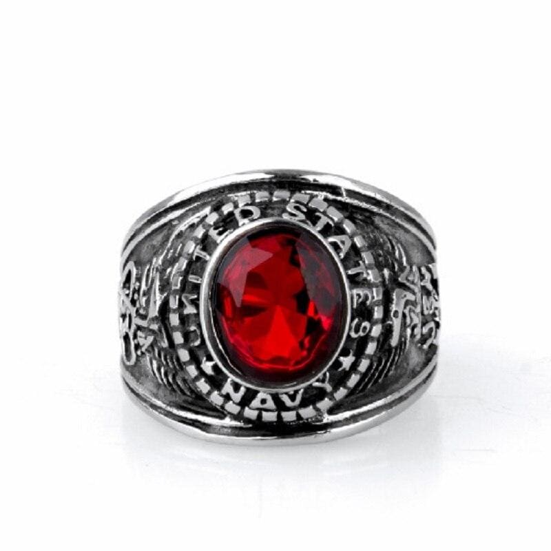 Anel Vintage Da Marinha Dos Eua