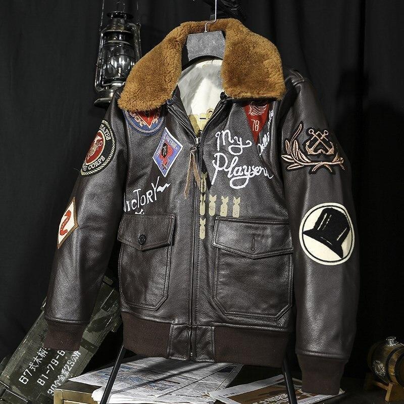 Jaqueta Aviador Americana De Couro Vintage