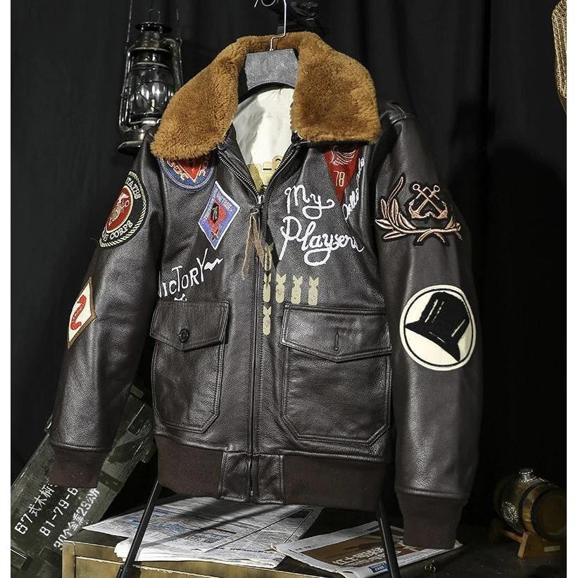 Jaqueta Aviador Americana De Couro Vintage