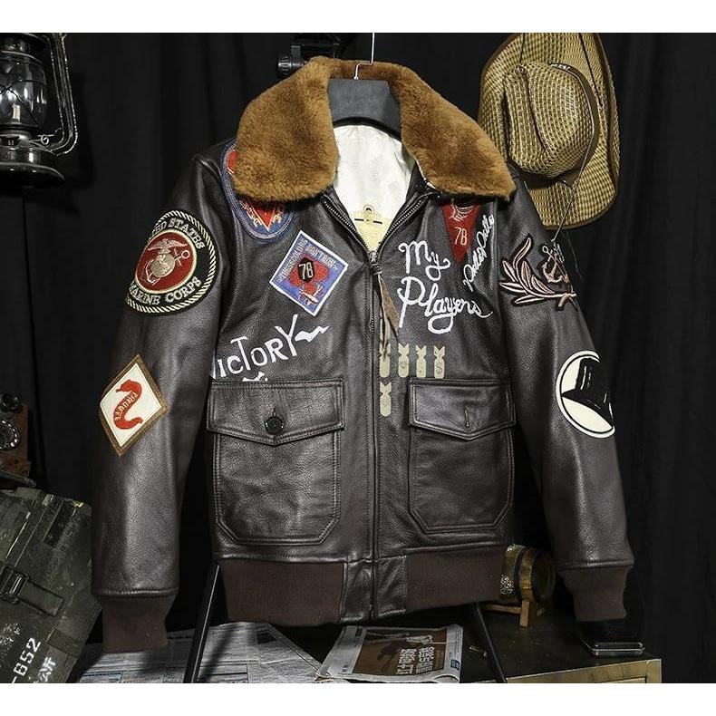 Jaqueta Aviador Americana De Couro Vintage
