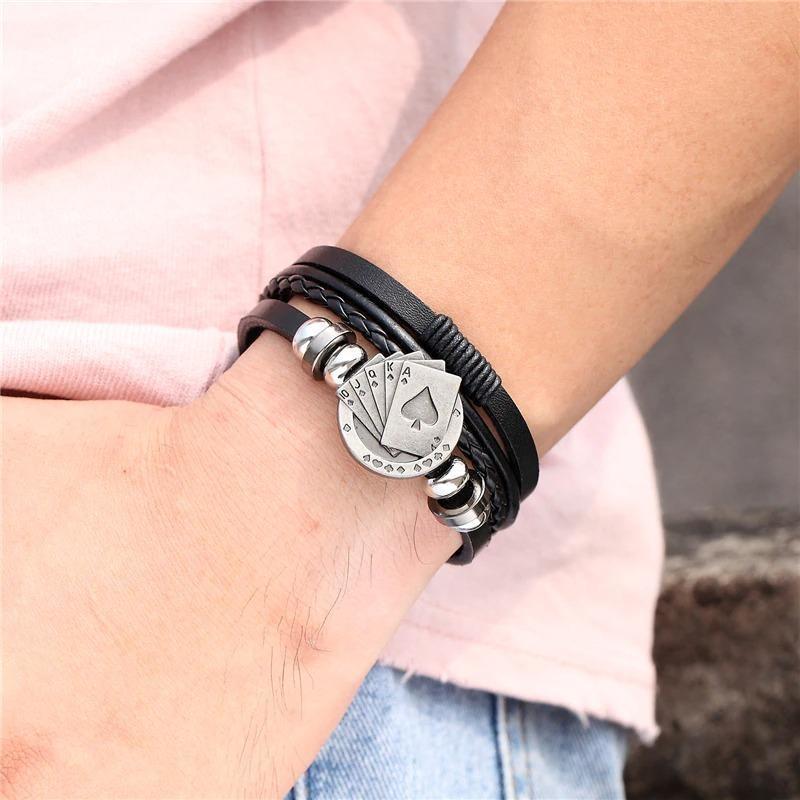 Pulseira Vintage De Couro Indiano