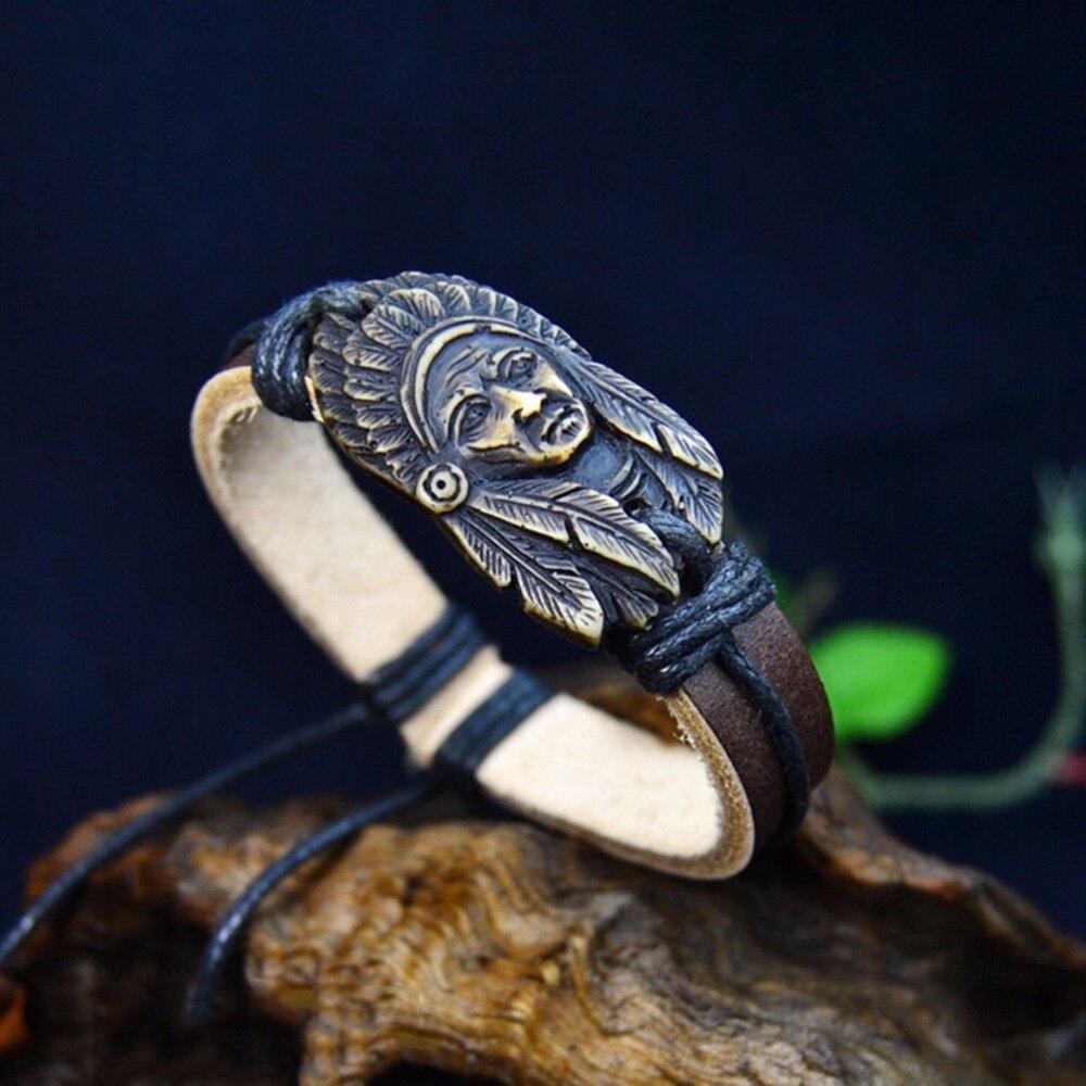 Pulseira Masculina Indiana Americana Vintage
