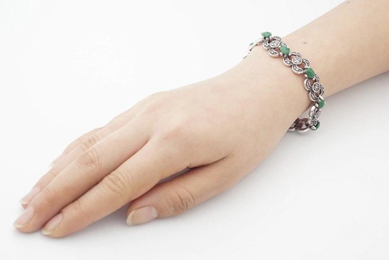 Pulseira Feminina Vintage De Prata Indiana