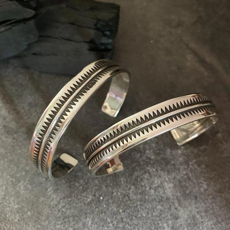 Pulseira Masculina De Prata Indiana Vintage