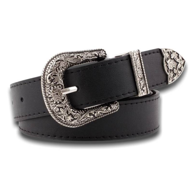 Cinto Couro Cowboy Feminino Vintage
