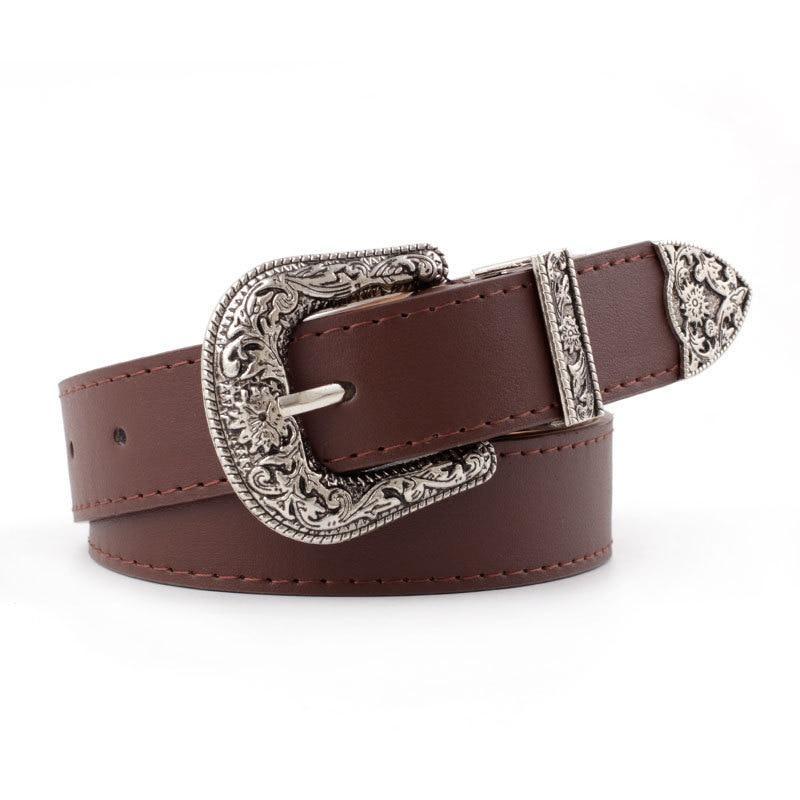 Cinto Couro Cowboy Feminino Vintage