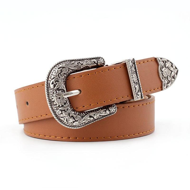 Cinto Couro Cowboy Feminino Vintage