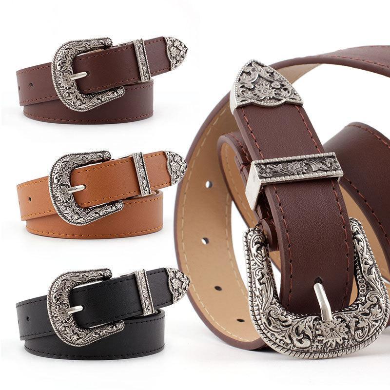 Cinto Couro Cowboy Feminino Vintage