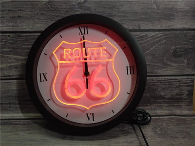Relógio Vintage Neon Route 66
