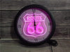 Relógio Vintage Neon Route 66