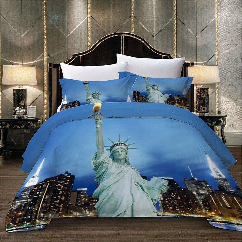 Capa De Edredom Vintage Azul Nova York