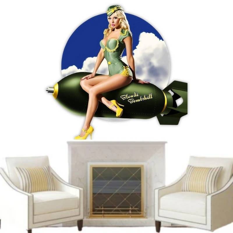 Adesivos Vintage Militares Pin Up