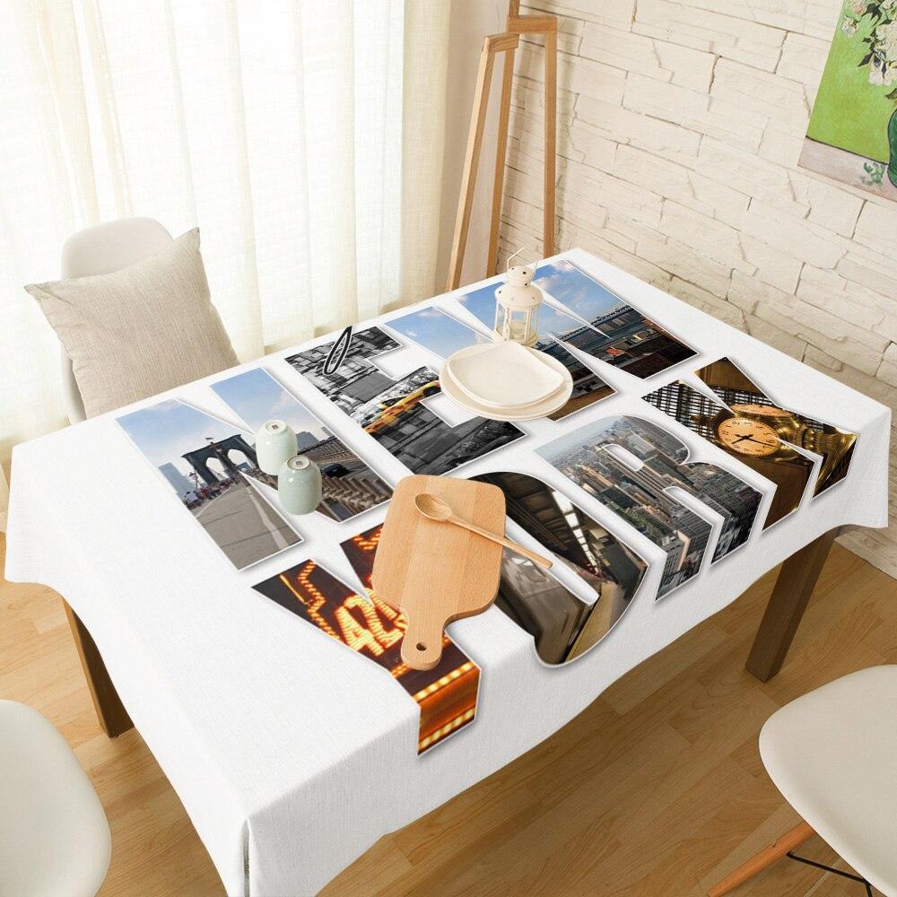 Toalha De Mesa Vintage Com Padrão De Nova York