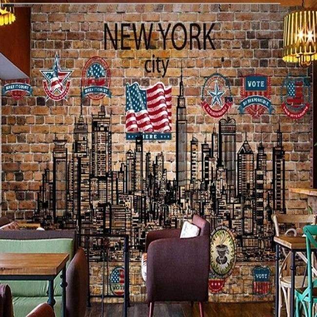 Papel De Parede Tijolo Vintage Nova York