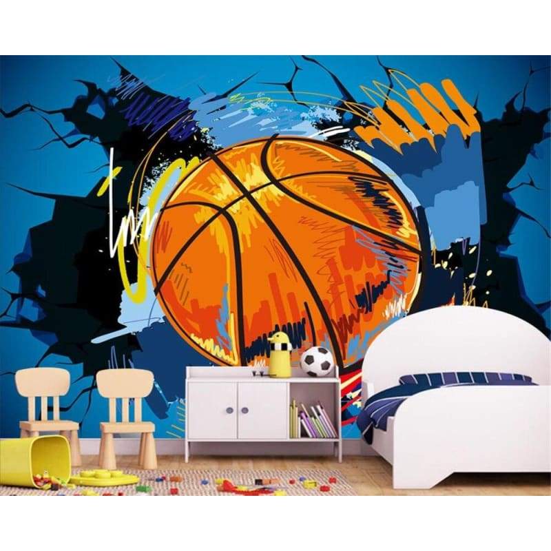 Papel De Parede Vintage Com Tema De Basquete