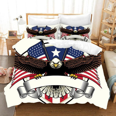 Jogo De Cama Com Bandeira Americana Vintage