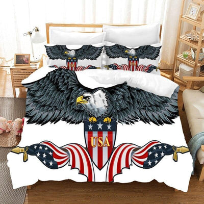 Jogo De Cama Com Bandeira Americana Vintage