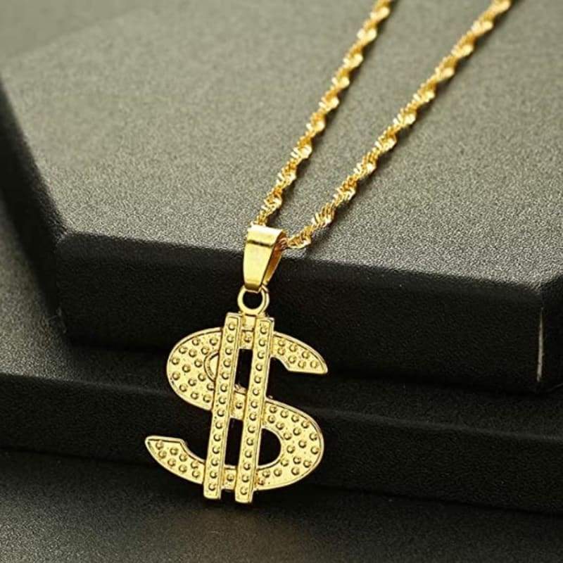 Pingente Dólar Dourado Vintage