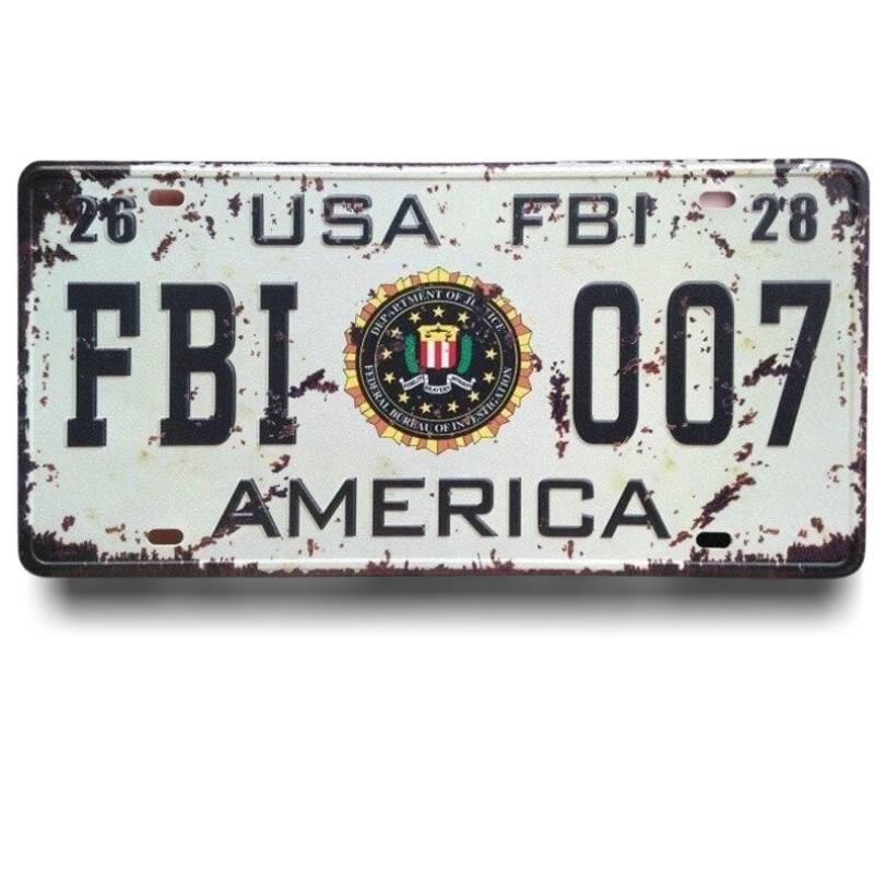 Placa Vintage Do Fbi