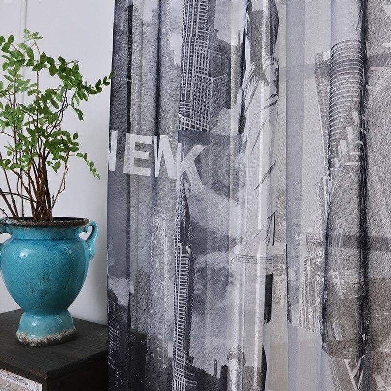 Cortina Vintage Padrão Nova York