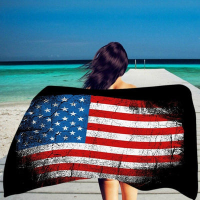 Toalha De Praia Vintage Com Bandeira Americana