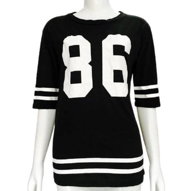 Camiseta Feminina Listrada De Beisebol Vintage
