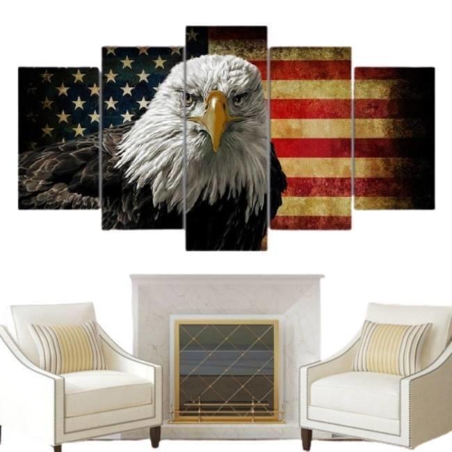 Pintura Vintage Águia Dourada