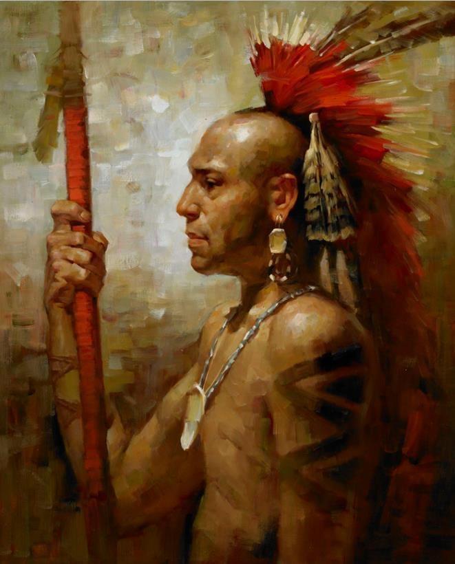 Pintura Vintage De Chefe Indiano